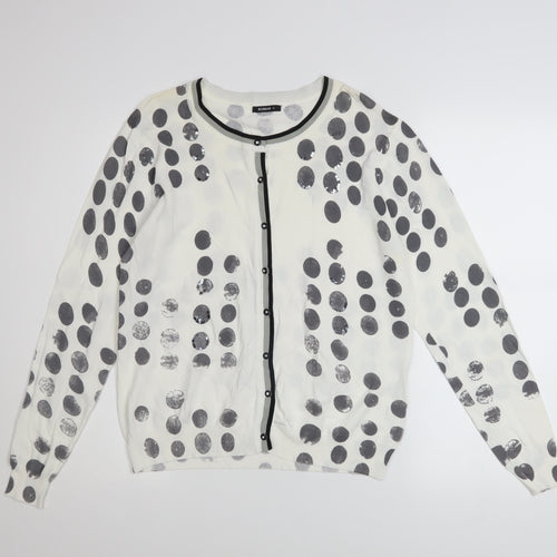 Roman Women’s White Polka Dot Sequin Cardigan Size 18