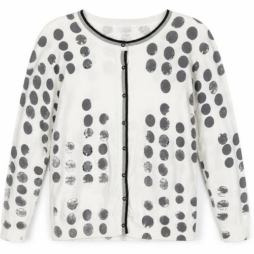 Roman Women’s White Polka Dot Sequin Cardigan Size 18