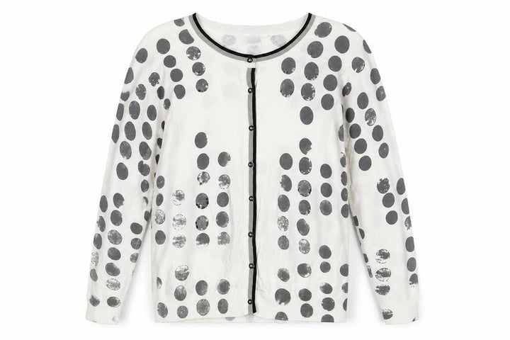 Roman Women’s White Polka Dot Sequin Cardigan Size 18