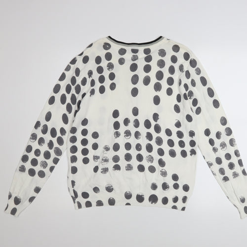 Roman Women’s White Polka Dot Sequin Cardigan Size 18