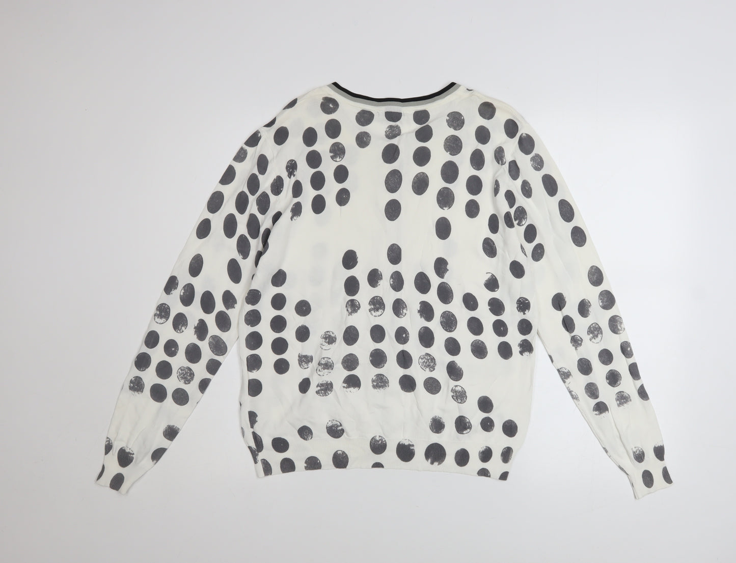 Roman Women’s White Polka Dot Sequin Cardigan Size 18