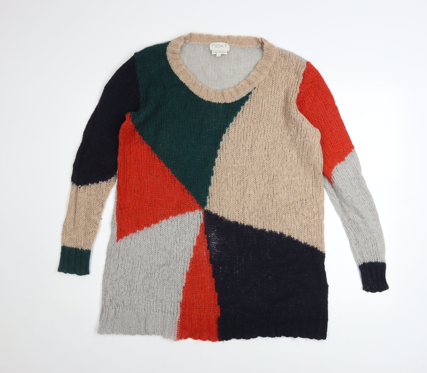 Next Women’s Multicoloured Geometric Chunky Knit Jumper Size 16