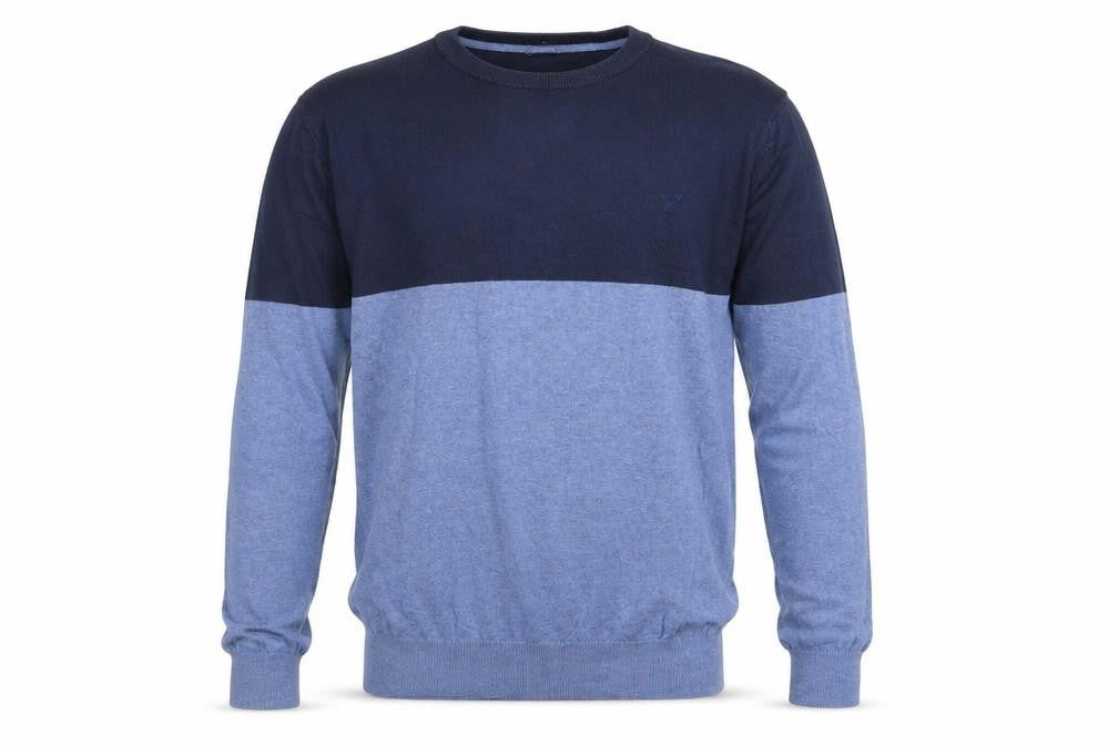 Front view of Crew Clothing Blue Cotton jumper, size S