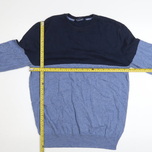 Crew Clothing Men’s Blue Cotton Pullover Jumper Size S