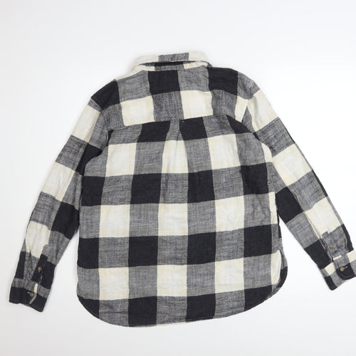 American Eagle Women's Black Check Flannel Button-Up Shirt XS