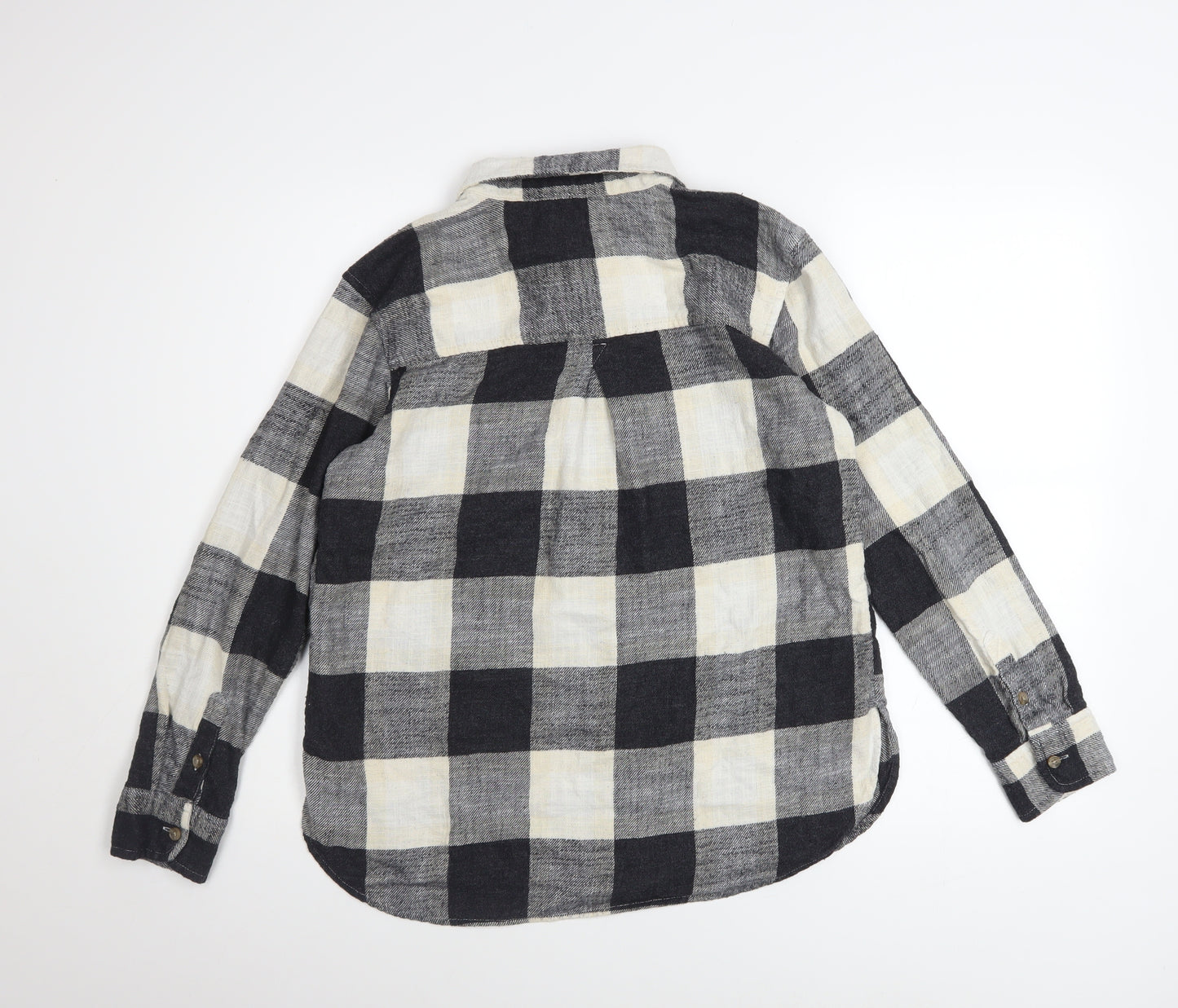 American Eagle Women's Black Check Flannel Button-Up Shirt XS