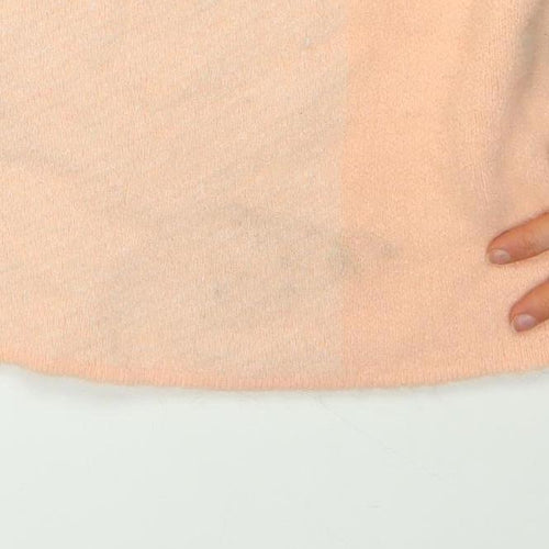 Centigrade Womens Peach Check Hooded Cardigan M Knit Open Front