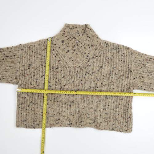 Next Women’s Beige Chunky Knit V-Neck Pullover Jumper Size M