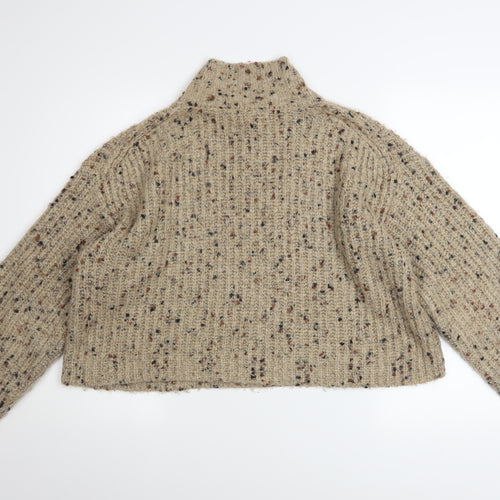 Next Women’s Beige Chunky Knit V-Neck Pullover Jumper Size M