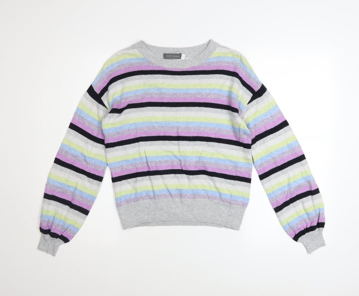 Mint Velvet Womens Multicoloured Striped Crew Neck Jumper Size 6