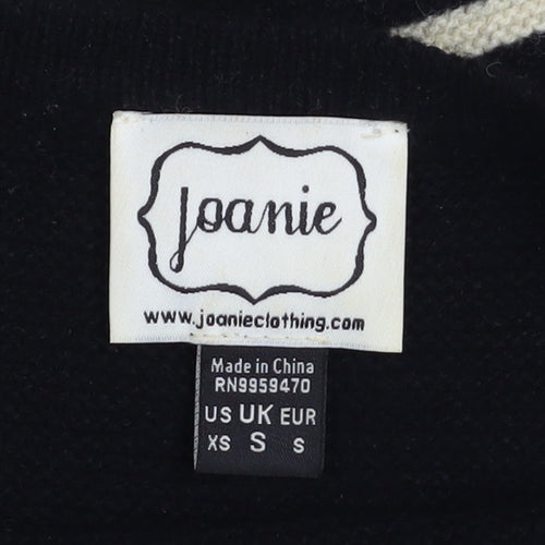 Joanie Women Black Striped Knit Shift Dress Size S 3/4 Sleeve