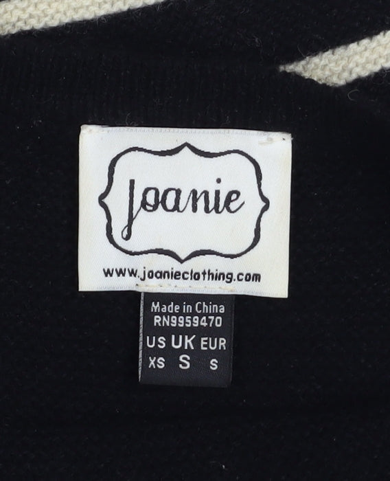 Joanie Women Black Striped Knit Shift Dress Size S 3/4 Sleeve