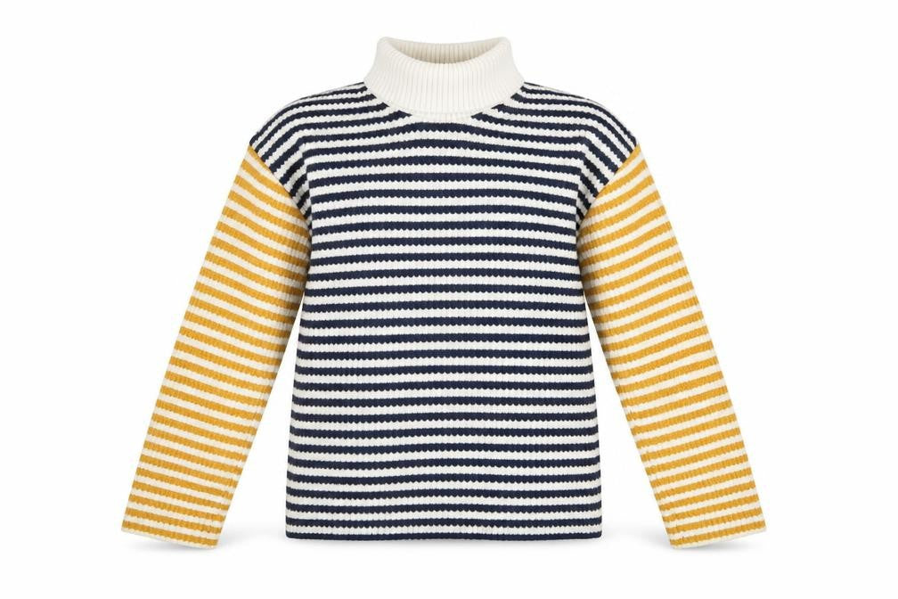 ZARA Women’s Multicoloured Striped Roll Neck Knit Jumper Size S