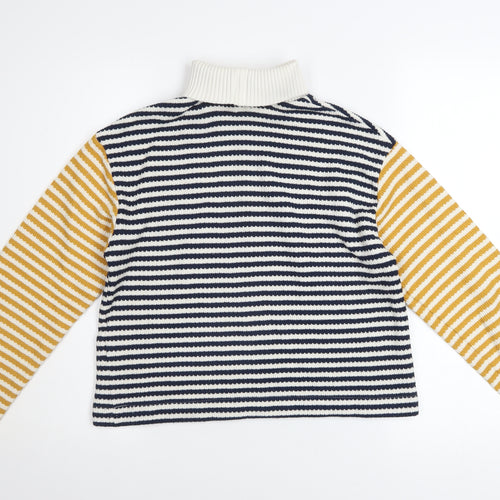 ZARA Women’s Multicoloured Striped Roll Neck Knit Jumper Size S