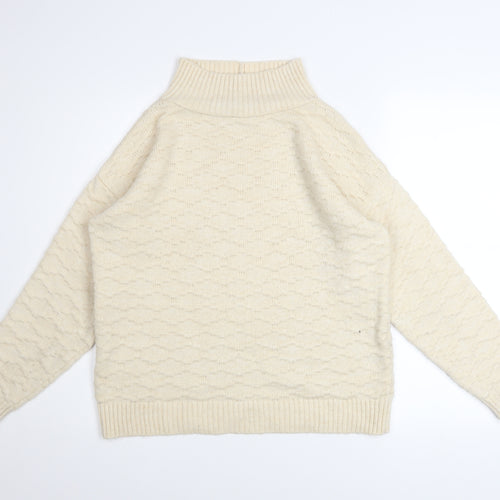 Next Women’s Ivory Mock Neck Knit Jumper Size S