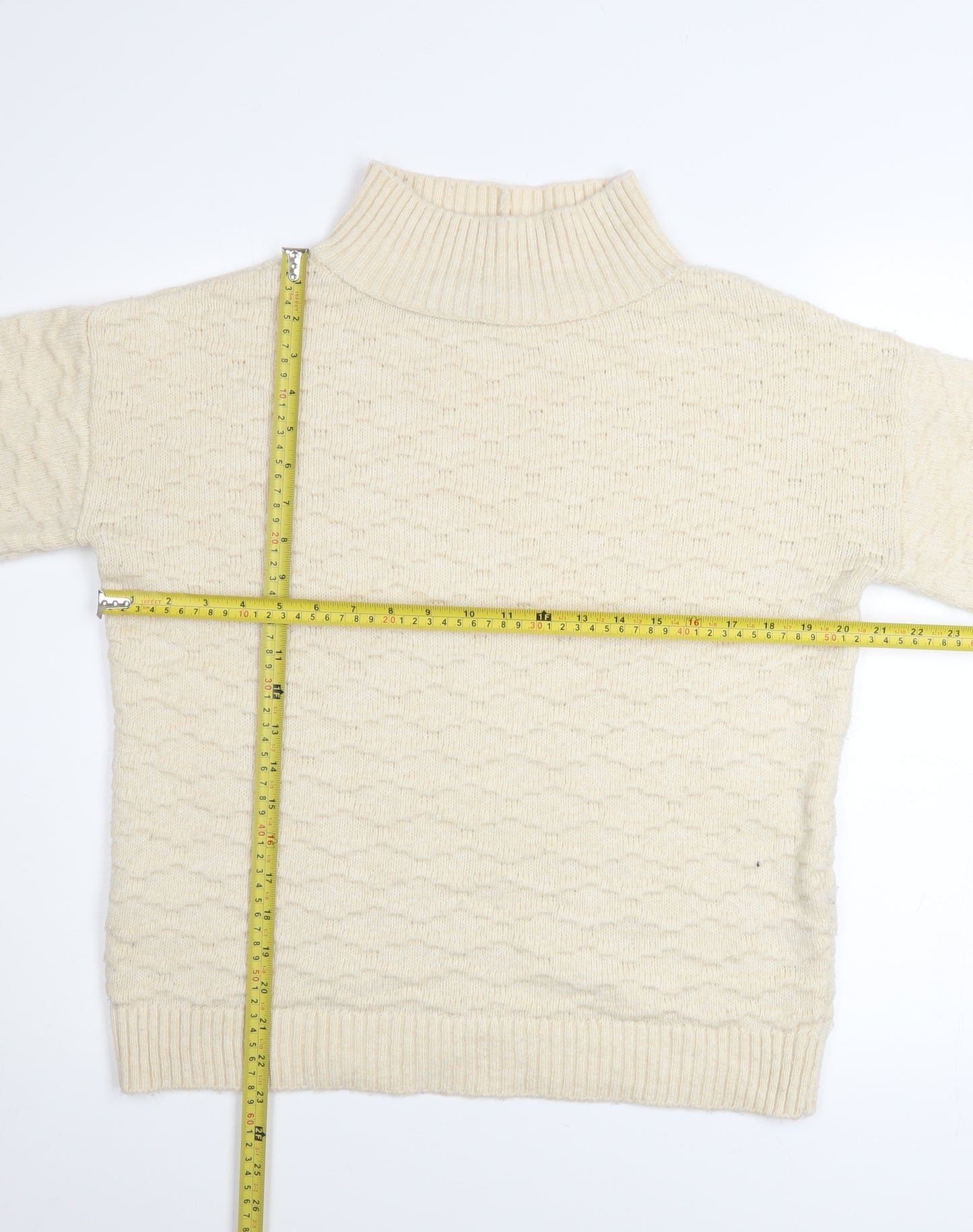 Next Women’s Ivory Mock Neck Knit Jumper Size S
