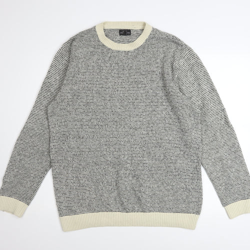 Next Men's Grey XL Crew Neck Wool Blend Pullover Jumper