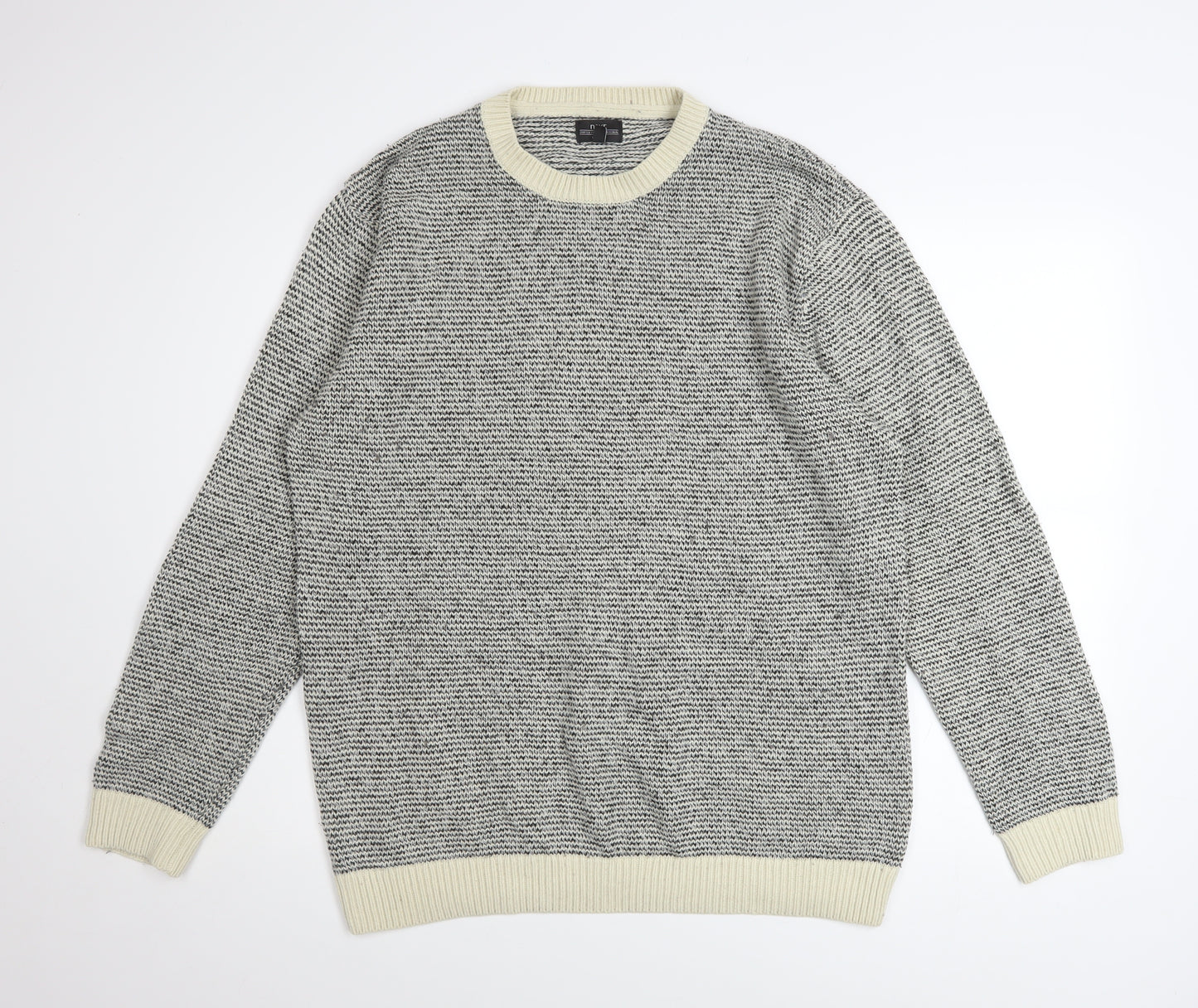 Next Men's Grey XL Crew Neck Wool Blend Pullover Jumper