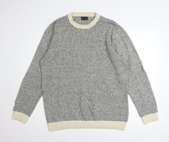 Next Men's Grey XL Crew Neck Wool Blend Pullover Jumper