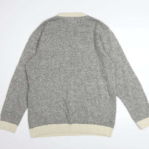 Next Men's Grey XL Crew Neck Wool Blend Pullover Jumper