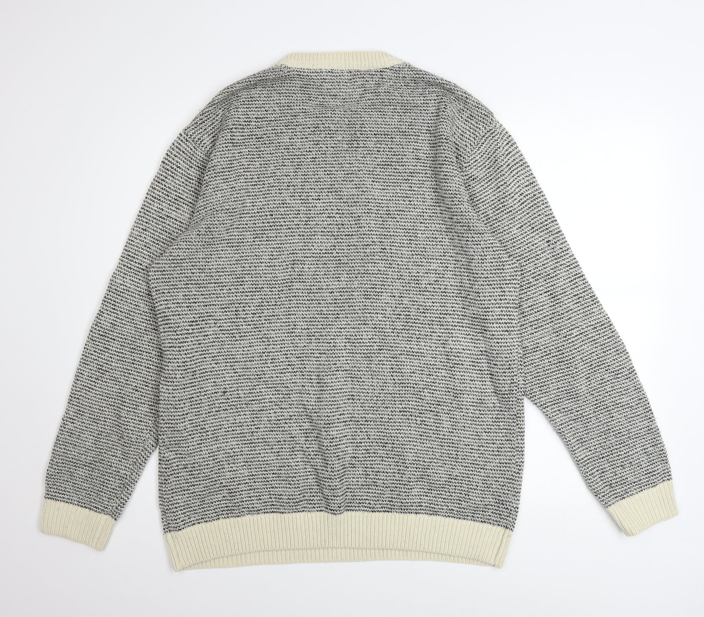 Next Men's Grey XL Crew Neck Wool Blend Pullover Jumper