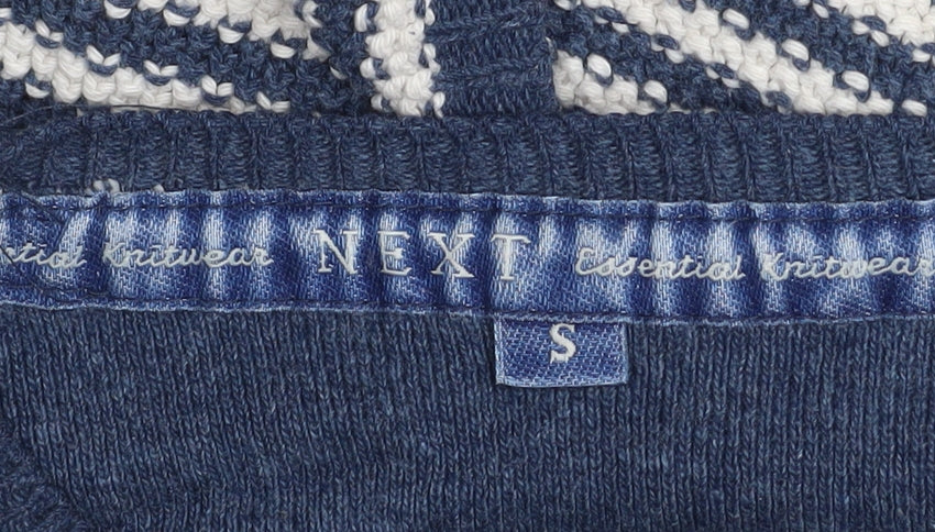 Next Men's Blue Striped Knit Pullover Jumper Size S