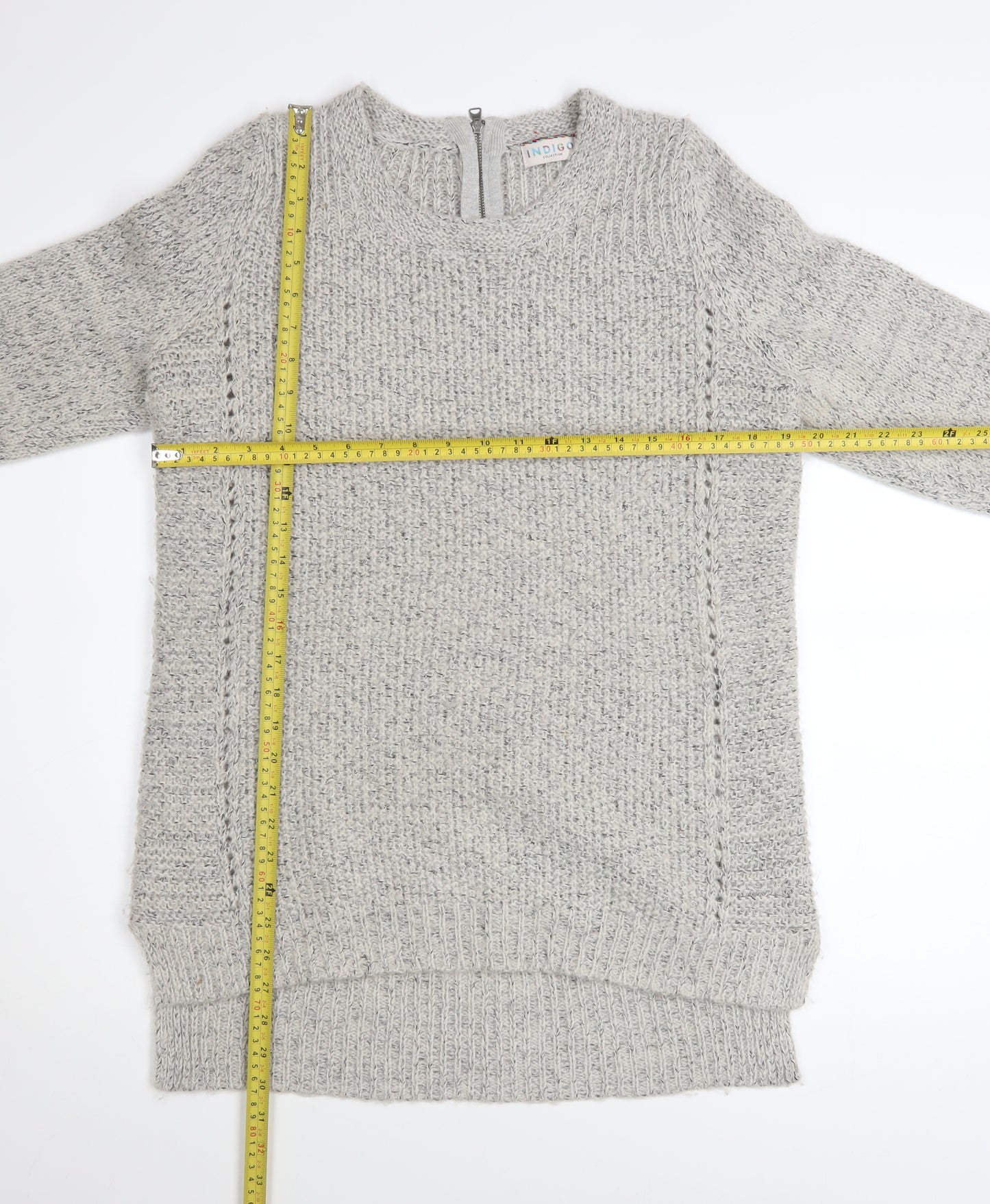 Marks and Spencer Women’s Grey Mix Chunky Knit Pullover Jumper Size 16