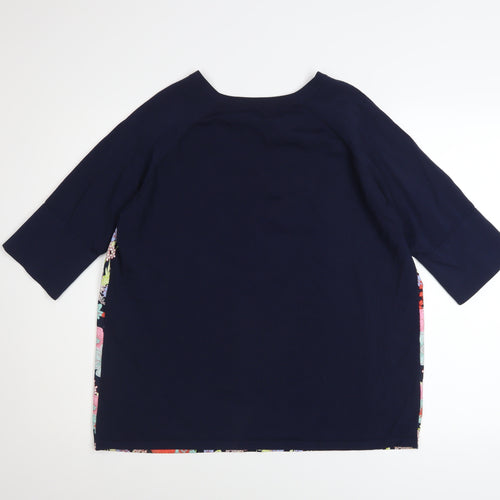 Next Women's Multicoloured Floral V-Neck 3/4 Sleeve Tunic Blouse Size 16