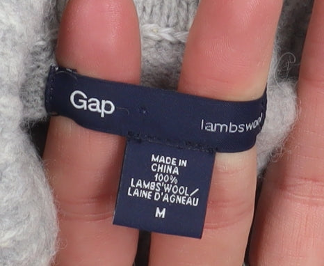 Gap Womens Grey Fair Isle Roll Neck Lambswool Jumper Size M