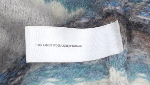 Gap Womens Grey Fair Isle Roll Neck Lambswool Jumper Size M