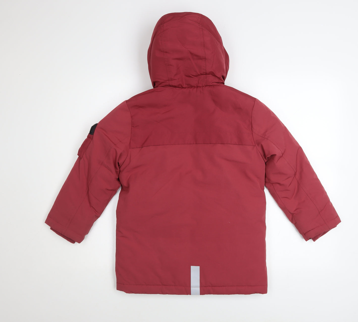 Marks and Spencer Boys Red Hooded Parka Coat 6-7 Years Padded Winter Jacket