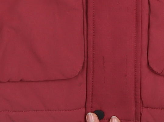 Marks and Spencer Boys Red Hooded Parka Coat 6-7 Years Padded Winter Jacket