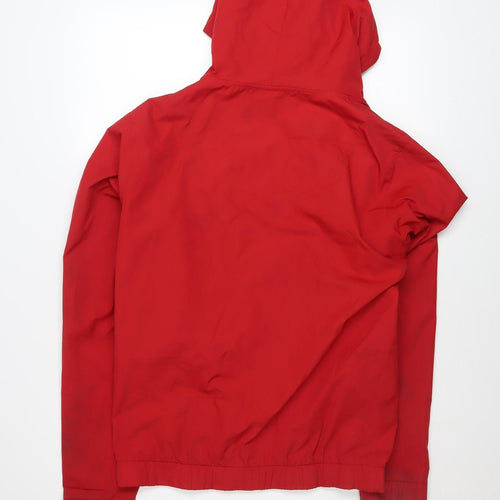 Criminal Damage Men's Red Hooded Windbreaker Jacket Size M