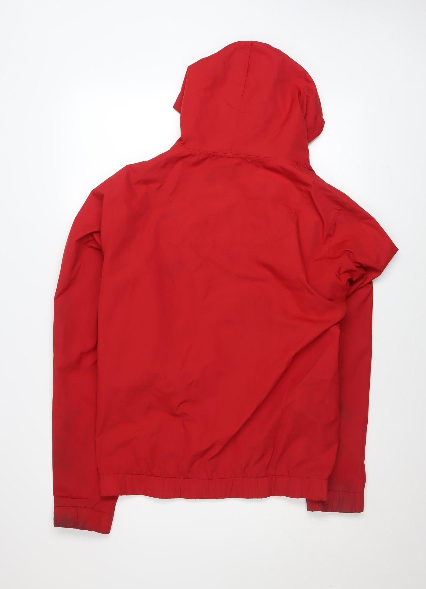 Criminal Damage Men's Red Hooded Windbreaker Jacket Size M