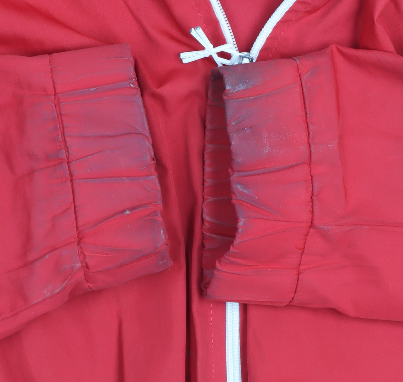 Criminal Damage Men's Red Hooded Windbreaker Jacket Size M