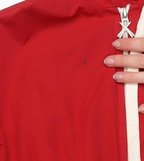 Criminal Damage Men's Red Hooded Windbreaker Jacket Size M