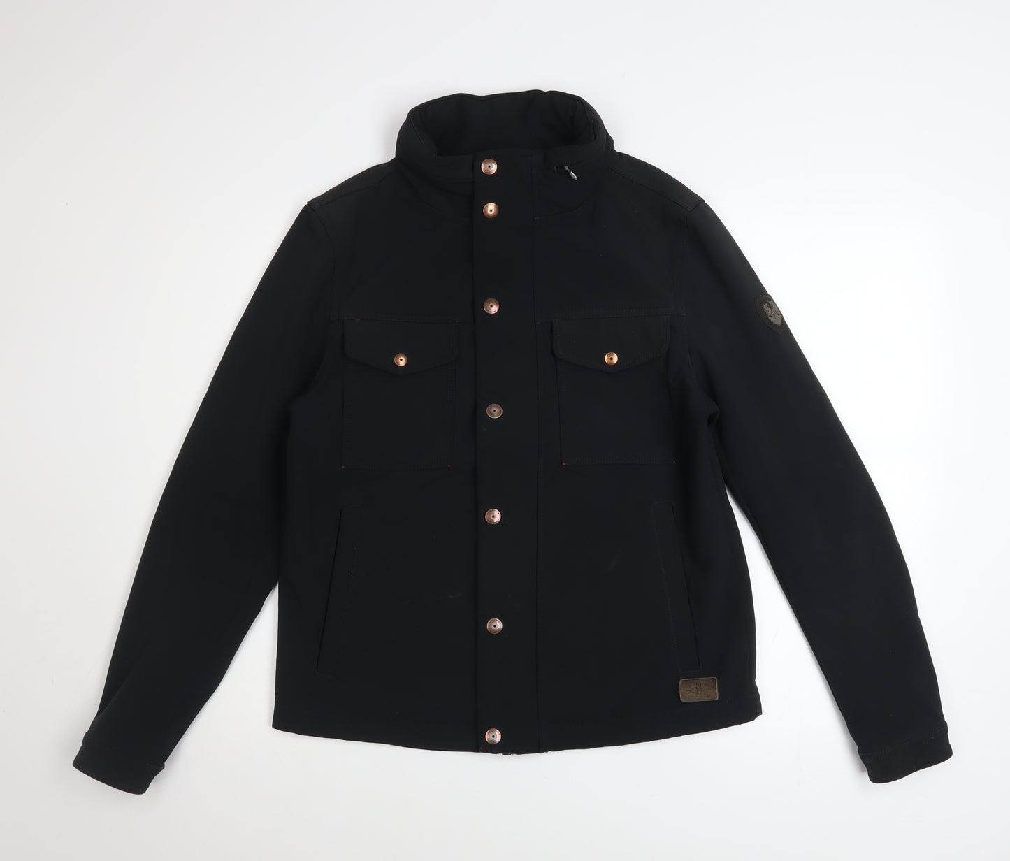 883 Police Men's Black Medium Utility Jacket with Buttons and Zip