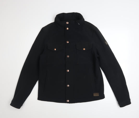 883 Police Men's Black Medium Utility Jacket with Buttons and Zip