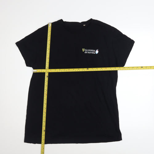 SOL'S Men's Black XL Guinness Six Nations Graphic T-Shirt