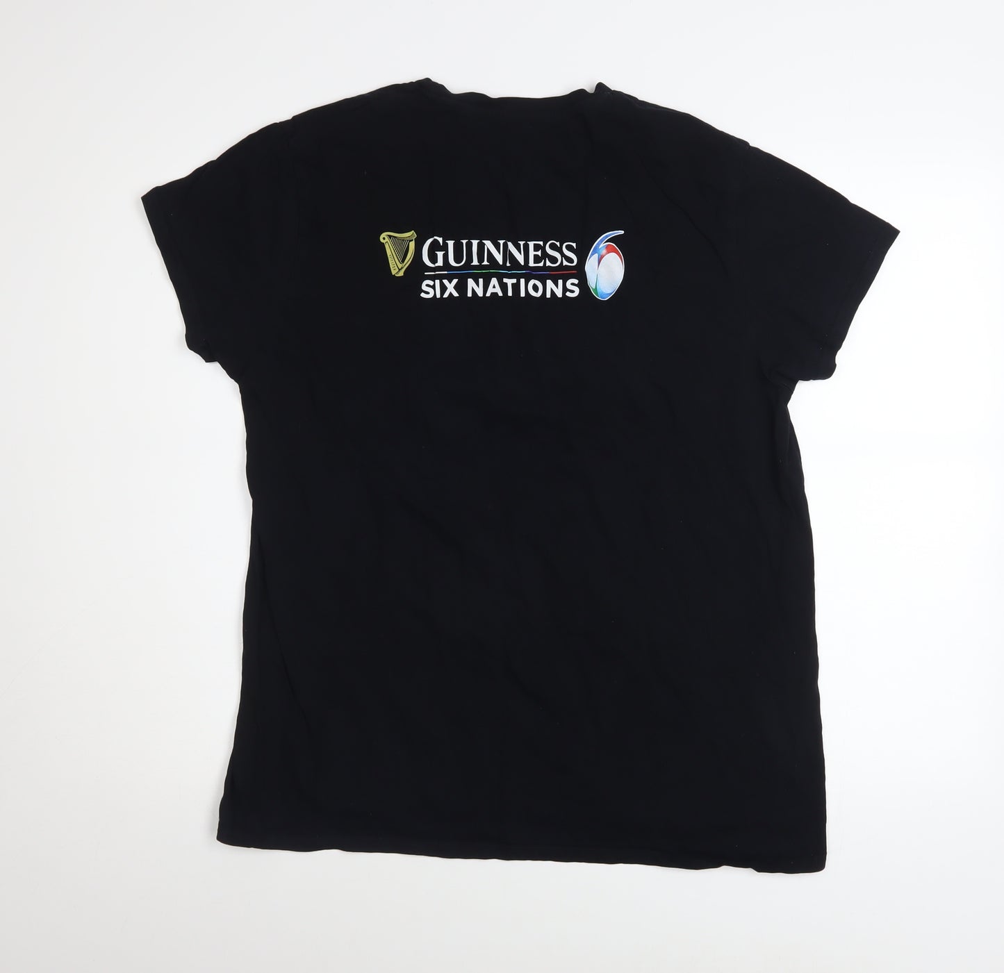 SOL'S Men's Black XL Guinness Six Nations Graphic T-Shirt