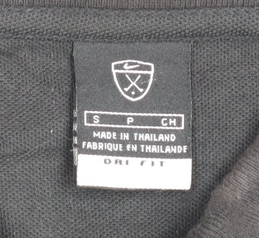 Nike Men's Black Small Dri-Fit Golf Polo Shirt