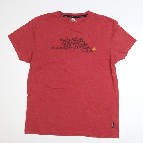Trespass Men Red Quick Dry Cotton Blend Sports T-Shirt M