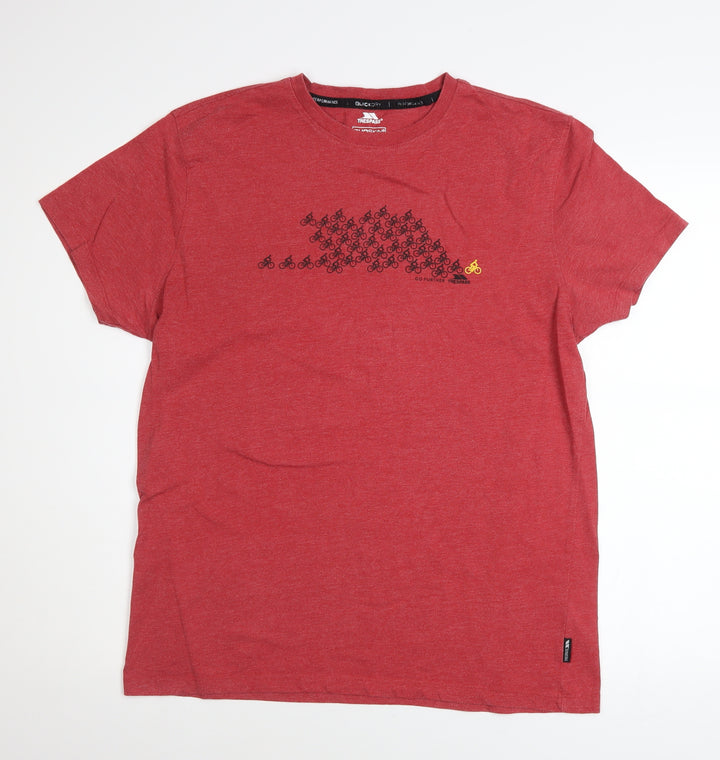 Trespass Men Red Quick Dry Cotton Blend Sports T-Shirt M