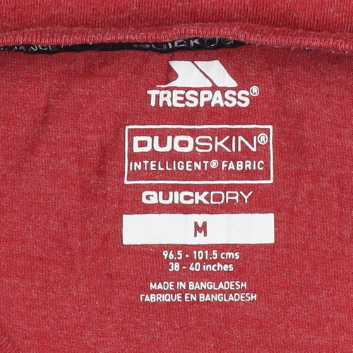 Trespass Men Red Quick Dry Cotton Blend Sports T-Shirt M