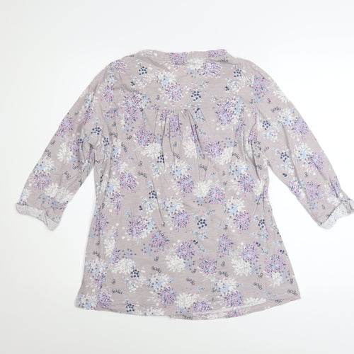 M&Co Women's Beige Floral Cotton Tunic Blouse Size 12