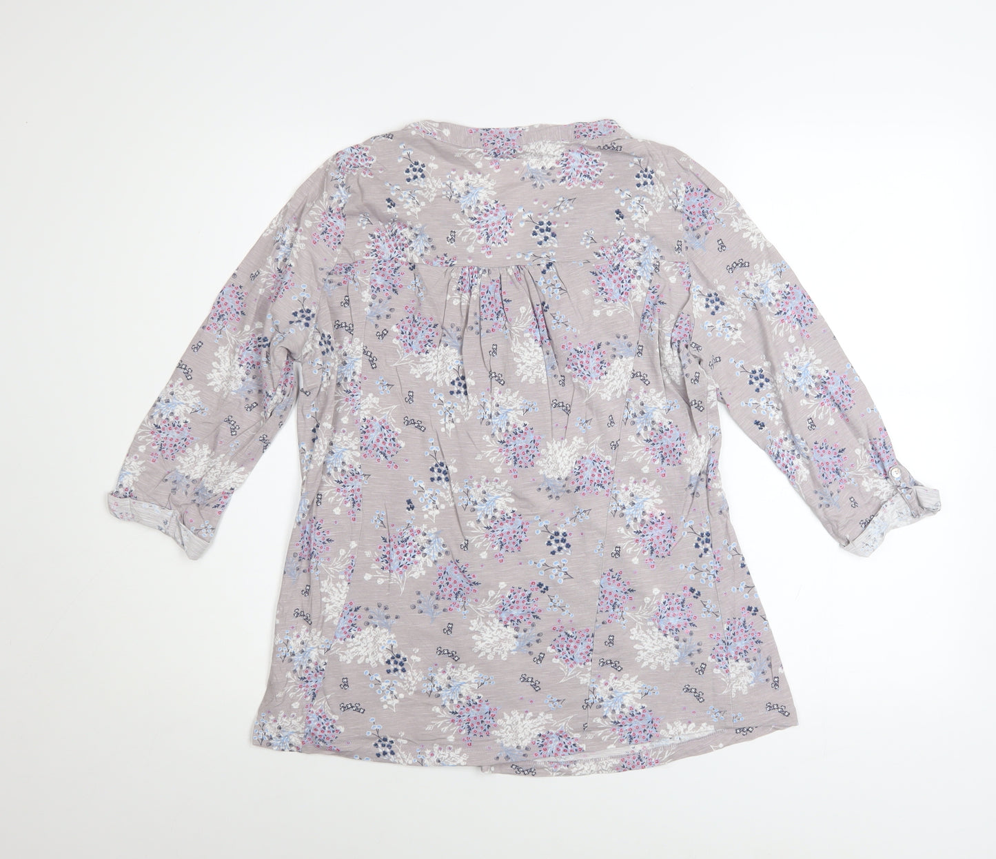 M&Co Women's Beige Floral Cotton Tunic Blouse Size 12
