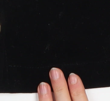 ZARA Womens Black A-Line Button Front Corduroy Mini Skirt Size S