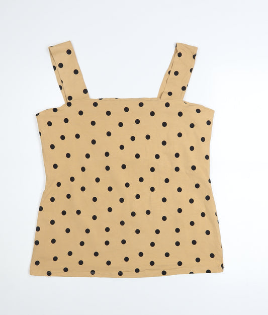 Dorothy Perkins Women’s Beige Polka Dot Camisole Tank Top UK 18