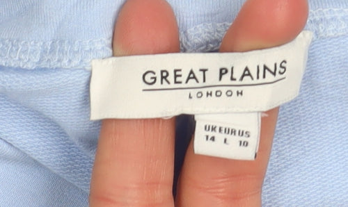 Great Plains Women Blue Pullover Sweatshirt Size 14 L Long Sleeve
