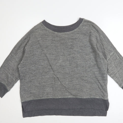 Zara Trafaluc Women Grey Cotton Blend Pullover Sweatshirt Size M